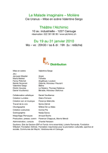 Le Malade imaginaire – Molière Théâtre l`Alchimic Du 19 au 31