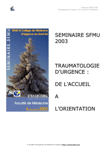 seminaire sfmu 2003 traumatologie d`urgence : de l`accueil a l