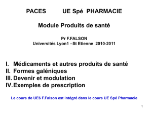 PACES UE Spé Pharmacie - TPE forme galénique des médicaments
