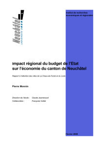 Impact régional du budget de l`Etat sur l`économie du