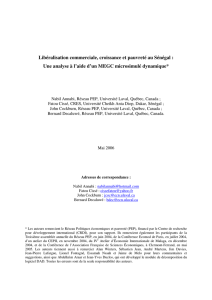 Libéralisation commerciale, croissance et pauvreté au Sénégal