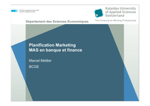 Planification Marketing MAS en banque et finance