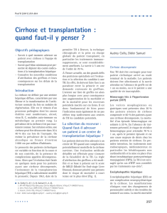 Cirrhose et transplantation : quand faut