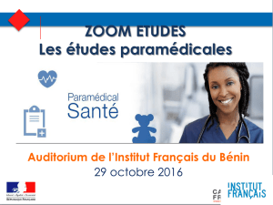 Etudes paramédicales - Campus France Bénin