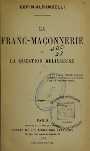 La franc-maçonnerie et la question religieuse - Lenculus-le