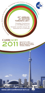 CAHR 2011 Conference Program - Canadian Association for HIV