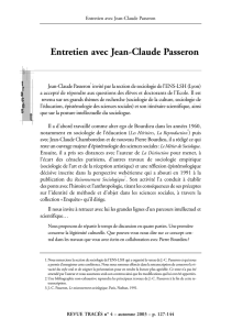 Entretien avec Jean-Claude Passeron