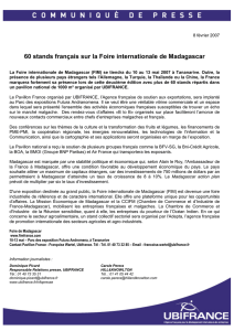 60 stands français sur la Foire internationale de Madagascar
