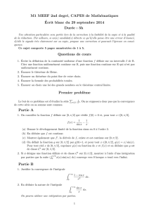 M1 MEEF 2nd degré, CAPES de Mathématiques Écrit blanc du 29
