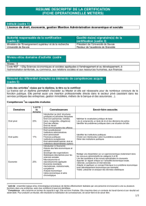 resume descriptif de la certification (fiche