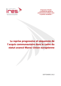 La reprise progressive et séquencée de l`acquis communautaire