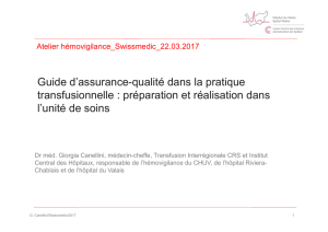 Guide d`assurance-qualité dans la pratique transfusionnelle