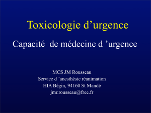 Toxicologie d`urgence