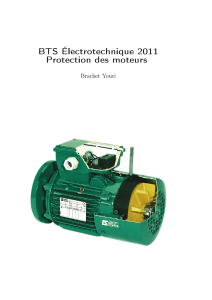 BTS Électrotechnique 2011 Protection des moteurs