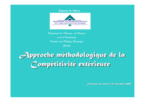 Approche méthodologique de la compétitivité extérieure (Décembre