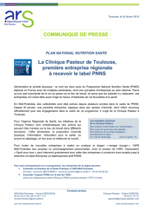 Plan National Nutrition Santé : La Clinique Pasteur de Toulouse