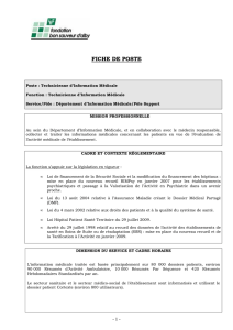 fiche de poste - Le Département d`information médicale