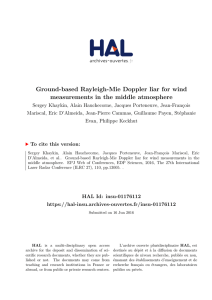 Ground-based Rayleigh-Mie Doppler liar for wind - HAL-Insu