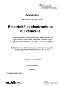 Electricité et électronique du véhicule - UPSA-VD