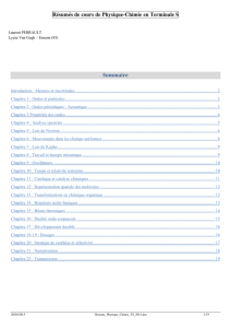 Résumés de cours de Physique-Chimie en