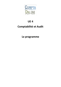 UE 4 Comptabilité et Audit Le programme