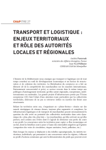 transport et logistique : enjeux territoriaux et rôle