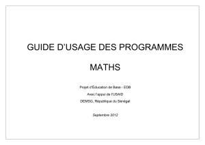 GUIDE D`USAGE DES PROGRAMMES MATHS