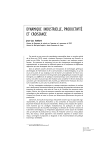 dynamique industrielle, productivité et croissance - OFCE