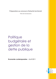 Politique budgétaire et gestion de la dette publique