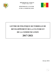 LETTRE DE POLITIQUE SECTORIELLE DE DEVELOPPEMENT DE