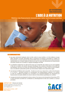 l`aide à la nutrition - Action Contre La Faim