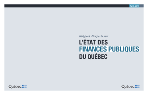 Rapport d`experts sur l`état des finances publiques du Québec