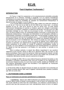 ECJS Faut-il légaliser l`euthanasie
