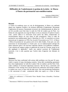 Difficultés de l`endettement et gestion de la dette : le Maroc à l`heure