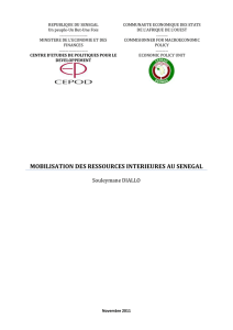 MOBILISATION DES RESSOURCES INTERIEURES AU SENEGAL