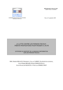 paradis fiscaux synthèse rapport commission finances assemblee nat