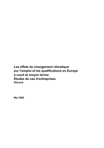 Les effets du changement climatique sur l`emploi et les