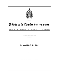 Débats - Site Web du Parlement du Canada