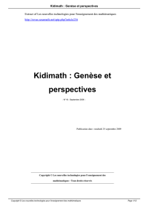 Kidimath : Genèse et perspectives