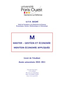 master Economie Appliquee 2010 2011