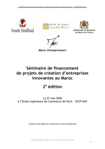 Séminaire de financement de projets de