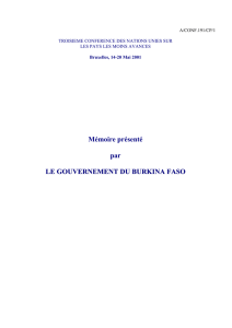 Mémoire présenté par LE GOUVERNEMENT DU BURKINA FASO