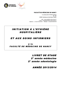 INITIATION À L`HYGIÈNE HOSPITALIÈRE ET AUX SOINS