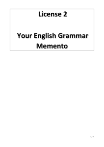 License 2 Your English Grammar Memento