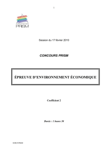 épreuve d`environnement économique