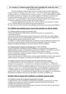 Le recours à l`inflation peut-il être une stratégie de sortie de crise ?