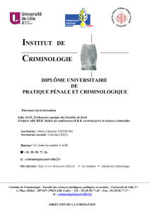 institut de criminologie - FACULTE DE DROIT