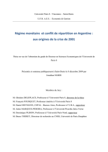 Régime monétaire et conflit de répartition en Argentine : aux