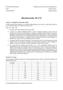 Microéconomie, TD n°14 - Guillaume Horny`s Homepage