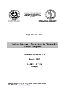 Système bancaire et financement de l`économie : exemple sénégalais